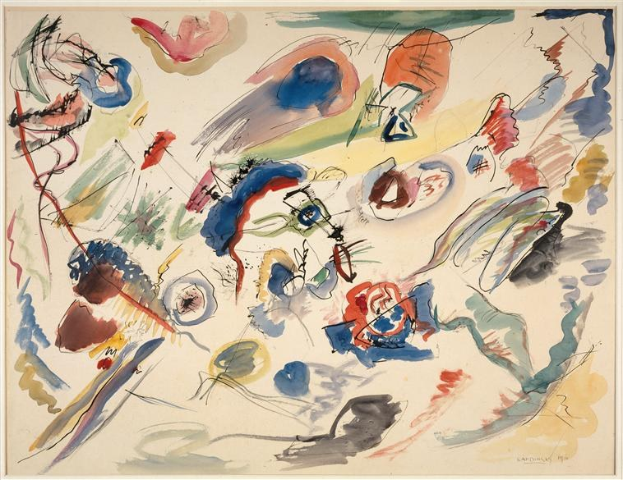 Ein vibrierendes, abstraktes Gemälde namens 'Untitled' von KÜNSTLER aus dem Jahr 1958, das eine dynamische Komposition aus verschiedenen Farben und Formen zeigt und im Museum of Modern Art in New York City ausgestellt ist.