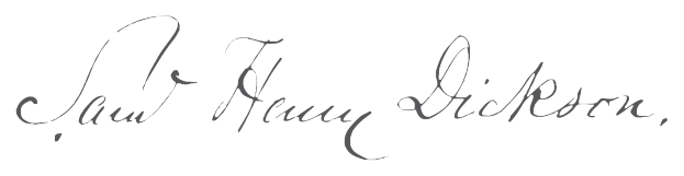 Eine schwarze Tintenunterschrift eines Mannes in Anzug und Krawatte auf einem weißen Hintergrund, mit dem Text "Rechtsanwaltskanzlei in Richmond, VA".