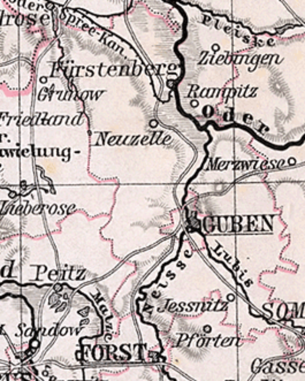 Ein detailliertes altes Stadtplan von Stuttgart, Deutschland, der Straßen, Gebäude, Sehenswürdigkeiten und Text mit zusätzlichen Stadtinformationen zeigt.